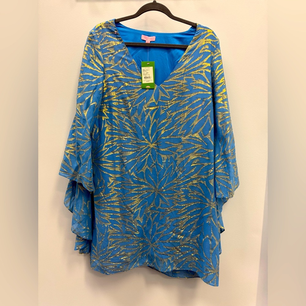 Lilly Pulitzer Lapis Blue a PalmBurst Dress Woman's Size 12
